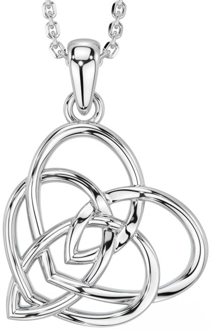 White Gold Celtic Heart Necklace