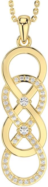 Diamond Gold Silver Infinity Necklace