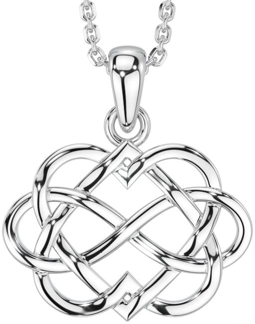 White Gold Infinity Heart Necklace