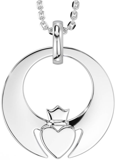 White Gold Claddagh Necklace