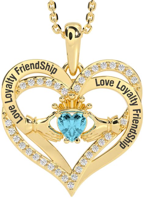Diamond Aquamarine Gold Silver Irish 