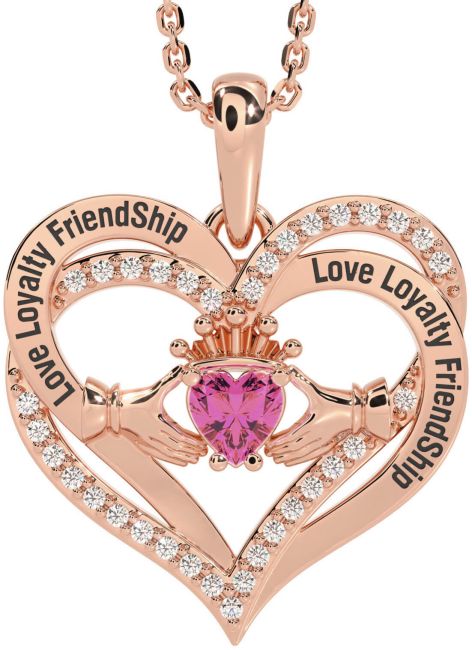 Diamond Pink Tourmaline Rose Gold Irish 