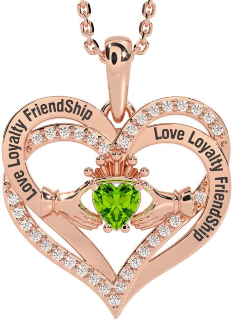 Diamond Peridot Rose Gold Irish 