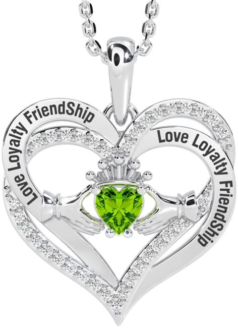 Diamond Peridot Silver Irish 