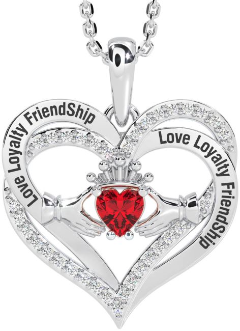 Diamond Ruby White Gold Irish 