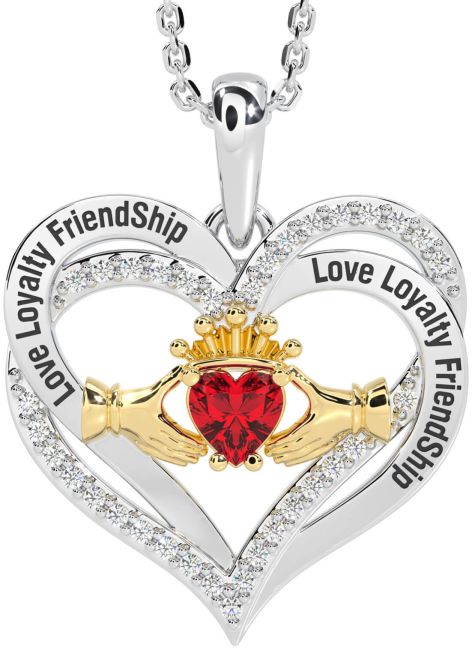 Diamond Ruby White Yellow Gold Irish 