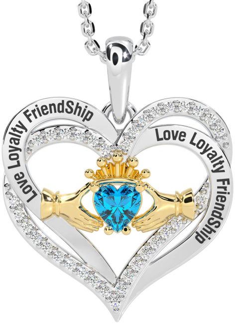 Diamond Topaz White Yellow Gold Irish 