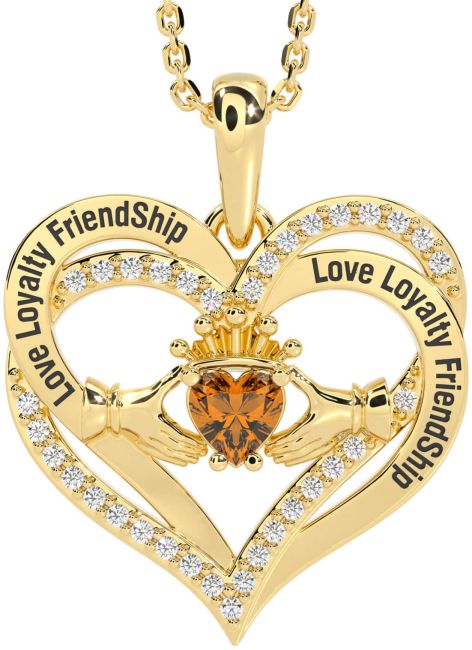 Diamond Citrine Gold Irish 