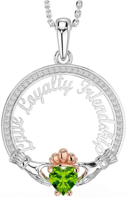Diamond Peridot Rose Gold Silver Irish 