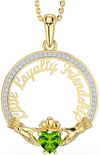 Diamond Peridot Gold Silver Irish 