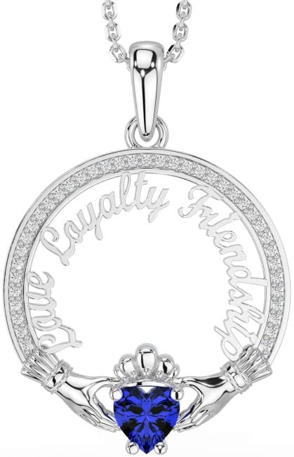 Diamond Sapphire White Gold Irish 