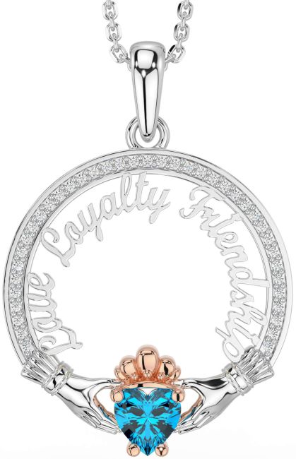Diamond Topaz White Rose Gold Irish 