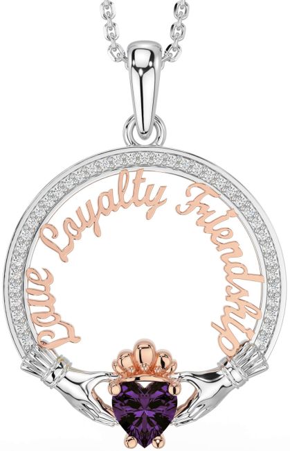 Diamond Alexandrite White Rose Gold Irish 