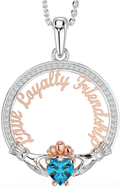 Diamond Topaz White Rose Gold Irish 