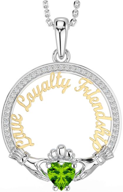 Diamond Peridot Gold Silver Irish 