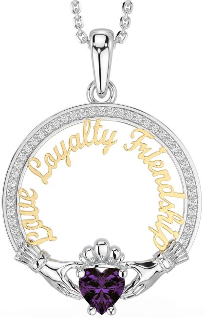 Diamond Alexandrite White Yellow Gold Irish 