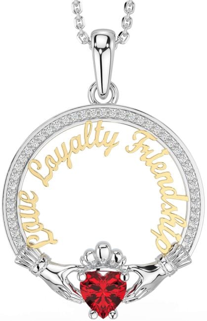 Diamond Ruby White Yellow Gold Irish 