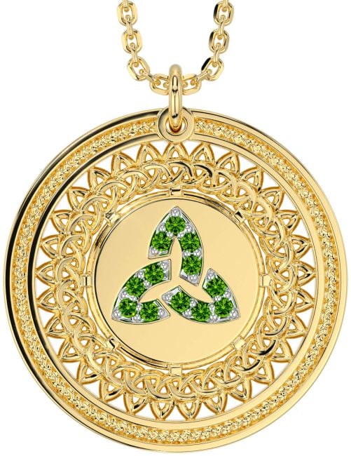Peridot Gold Celtic Trinity Knot Necklace