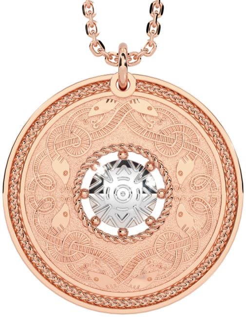Rose Gold Silver Celtic Warrior Necklace
