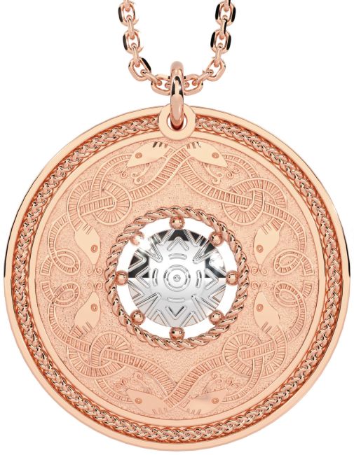 White Rose Gold Celtic Warrior Necklace