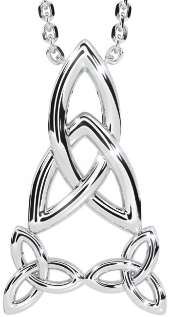 White Gold Celtic Trinity Knot Necklace