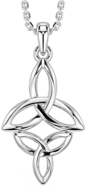 White Gold Celtic Trinity Knot Necklace
