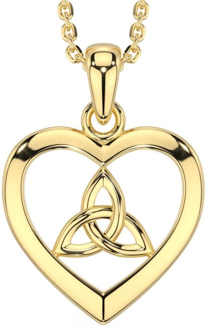Oro Plata céltico Trinidad Nudo Corazón Collar
