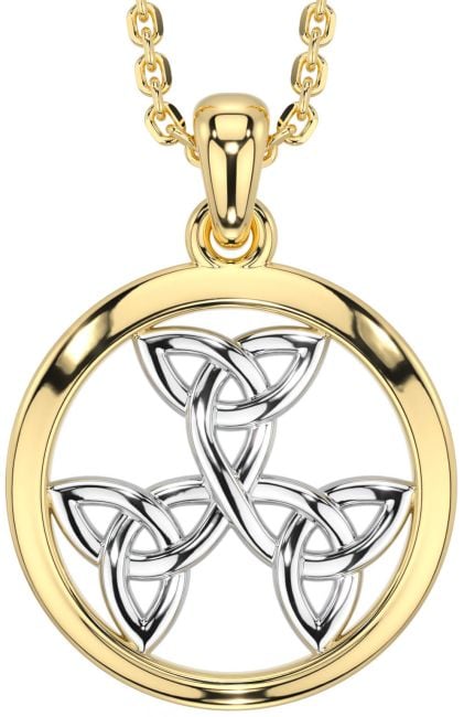 Gold Silver Celtic Trinity Knot Necklace