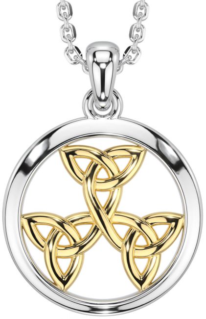 Gold Silver Celtic Trinity Knot Necklace