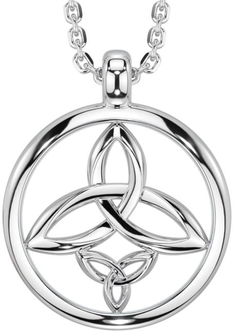 White Gold Celtic Trinity Knot Necklace