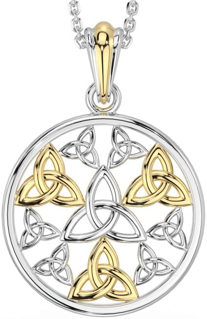 Gold Silver Celtic Trinity Knot Necklace