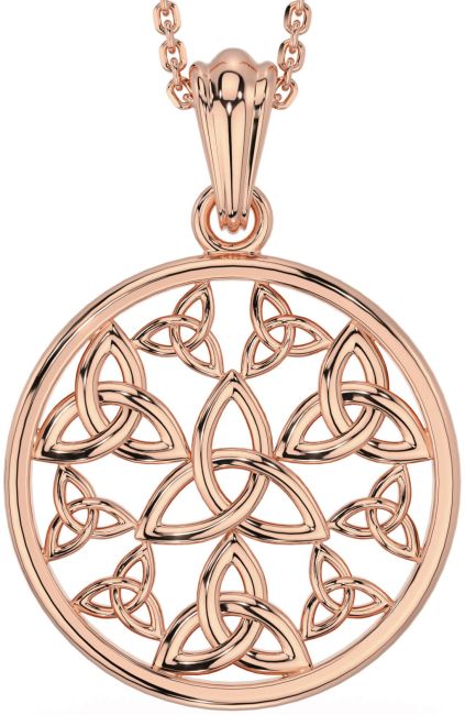 Rose Gold Silver Celtic Trinity Knot Necklace