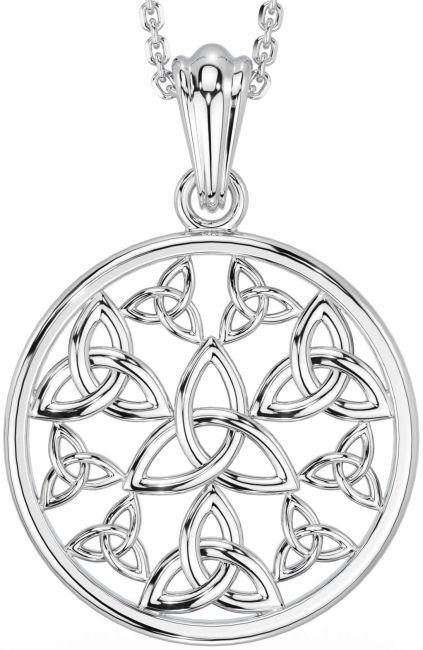 White Gold Celtic Trinity Knot Necklace