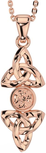 Rose Gold Silver Celtic Trinity Knot Necklace