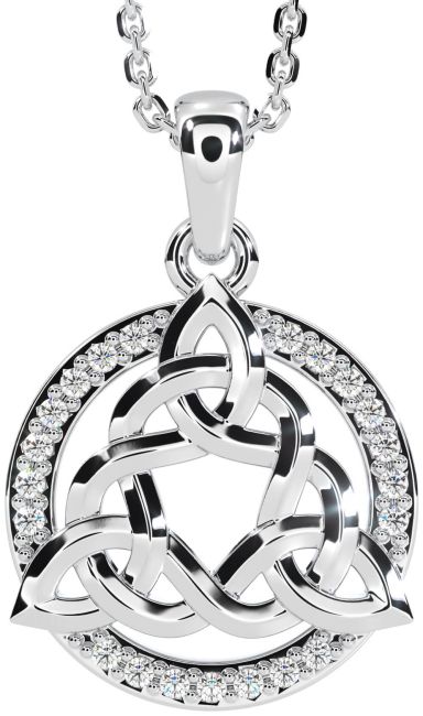 Diamond celtic deals knot pendant