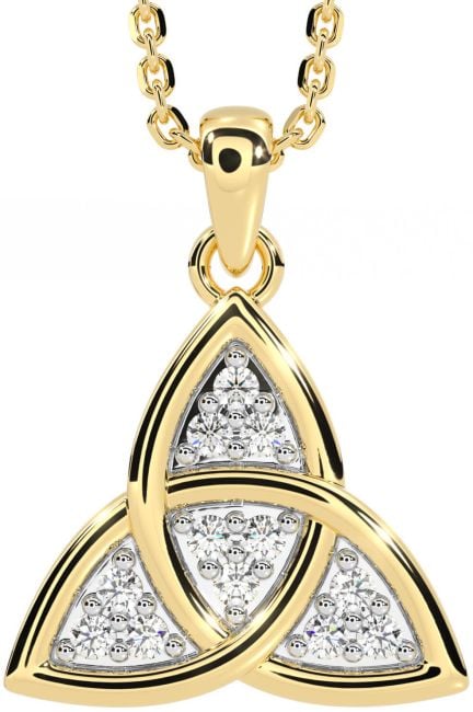 Diamond Gold Celtic Trinity Knot Necklace