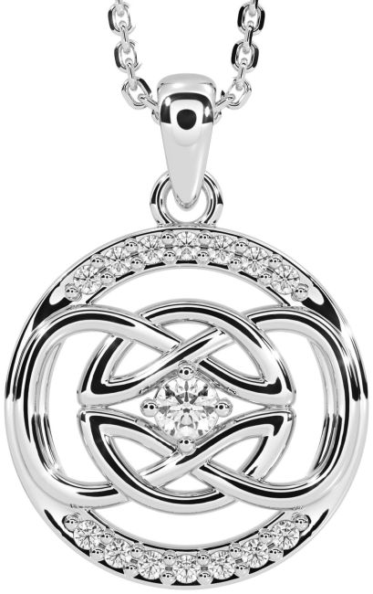 Diamond Silver Celtic Necklace