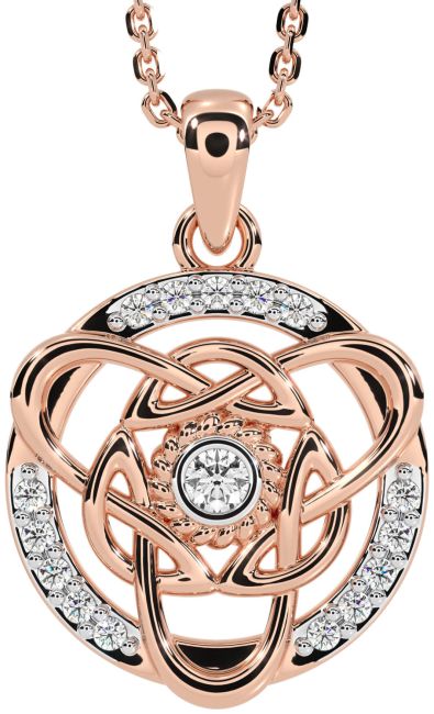 Diamond Rose Gold Celtic Necklace