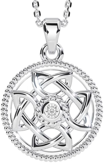 Diamond Silver Celtic Necklace