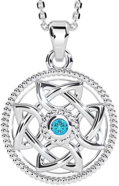 Topaz Silver Celtic Necklace