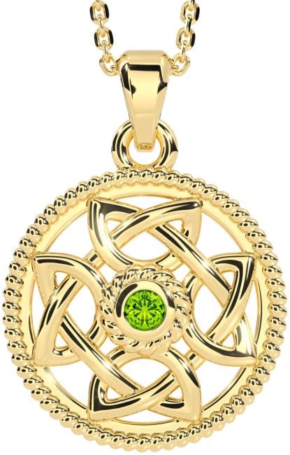 Peridot Gold Celtic Necklace