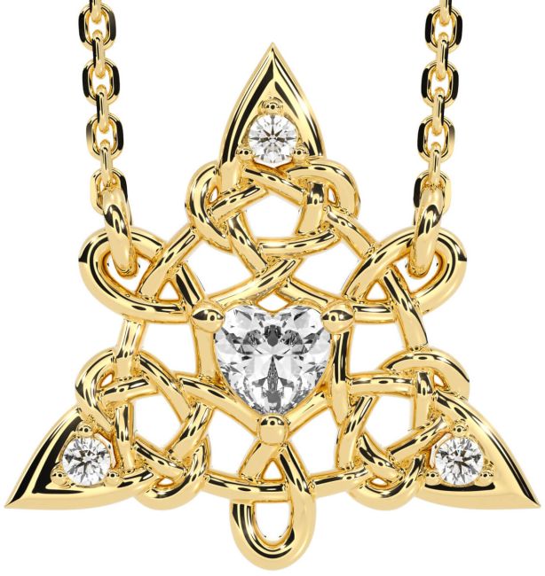 Diamond Gold Celtic Trinity Knot Necklace