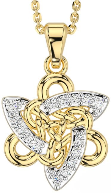 Diamante Oro céltico Trinidad Nudo Collar