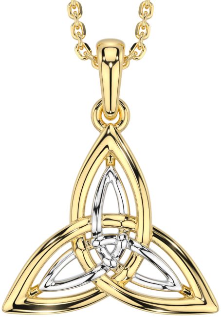 Gold Silver Celtic Trinity Knot Necklace