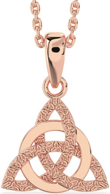 Rose Gold Silver Celtic Trinity Knot Necklace