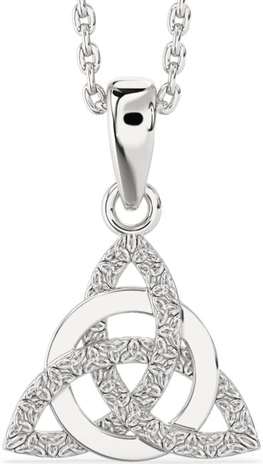 White Gold Celtic Trinity Knot Necklace