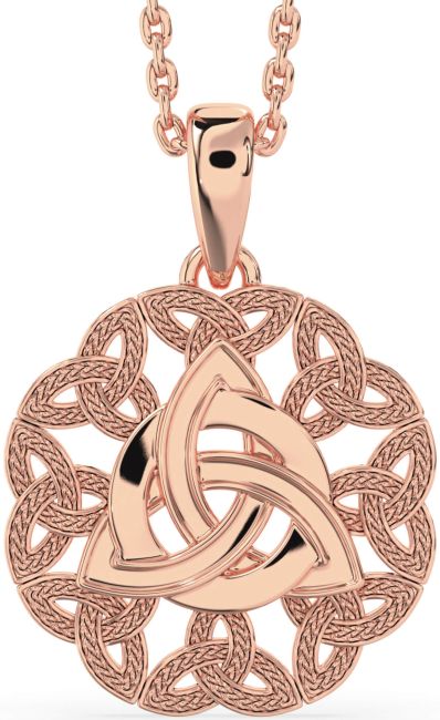 Rose Gold Silver Celtic Trinity Knot Necklace