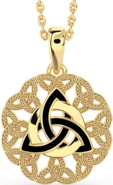 Gold Black Rhodium Celtic Trinity Knot Necklace