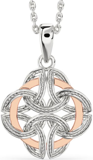 Rose Gold Silver Celtic Necklace