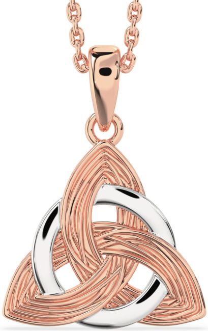 Rose Gold Silver Celtic Trinity Knot Necklace